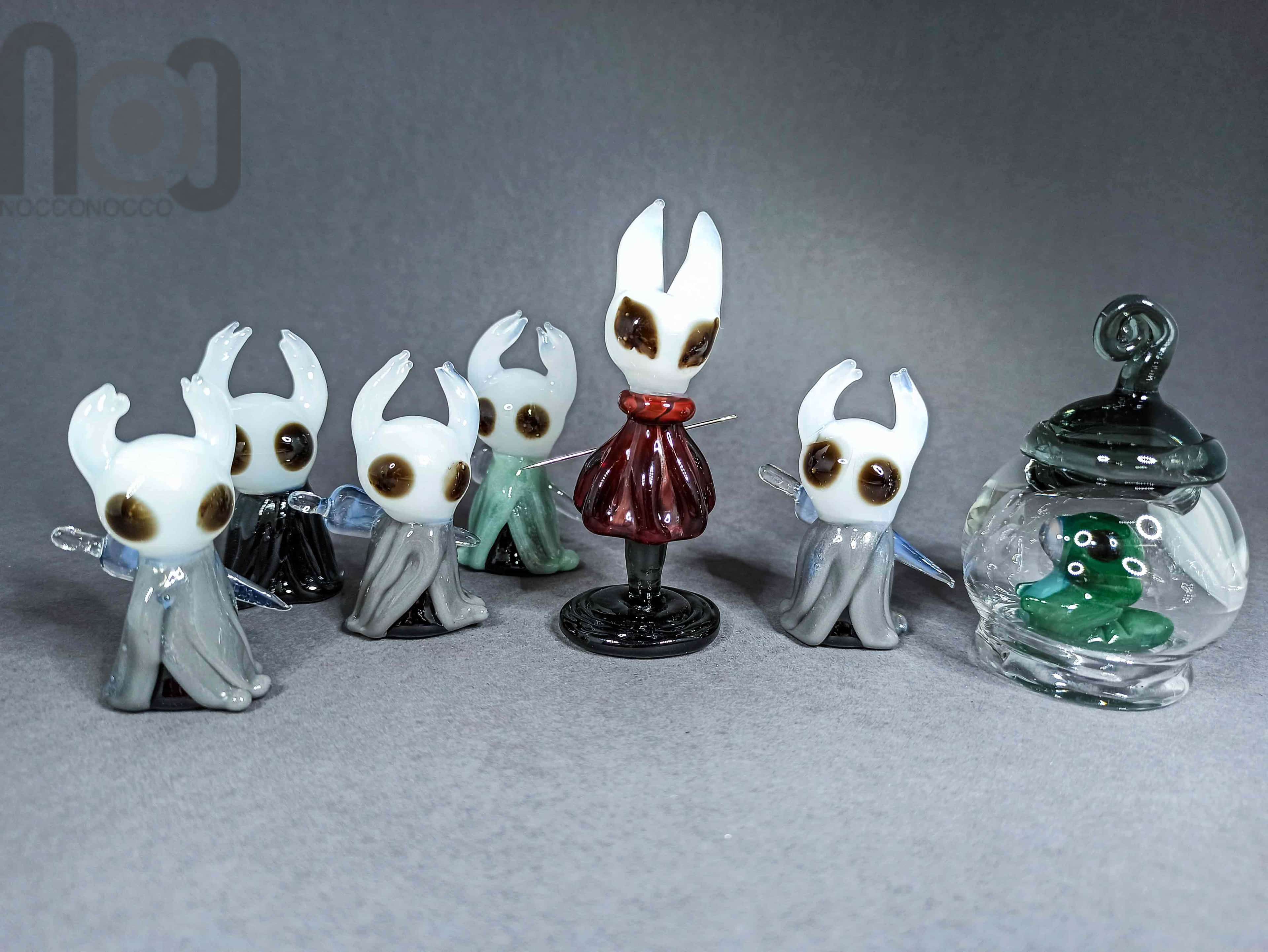 Hollow Knight Fan Art Figurines — handmade borosilicate glass by NoccoNocco, made in Greece