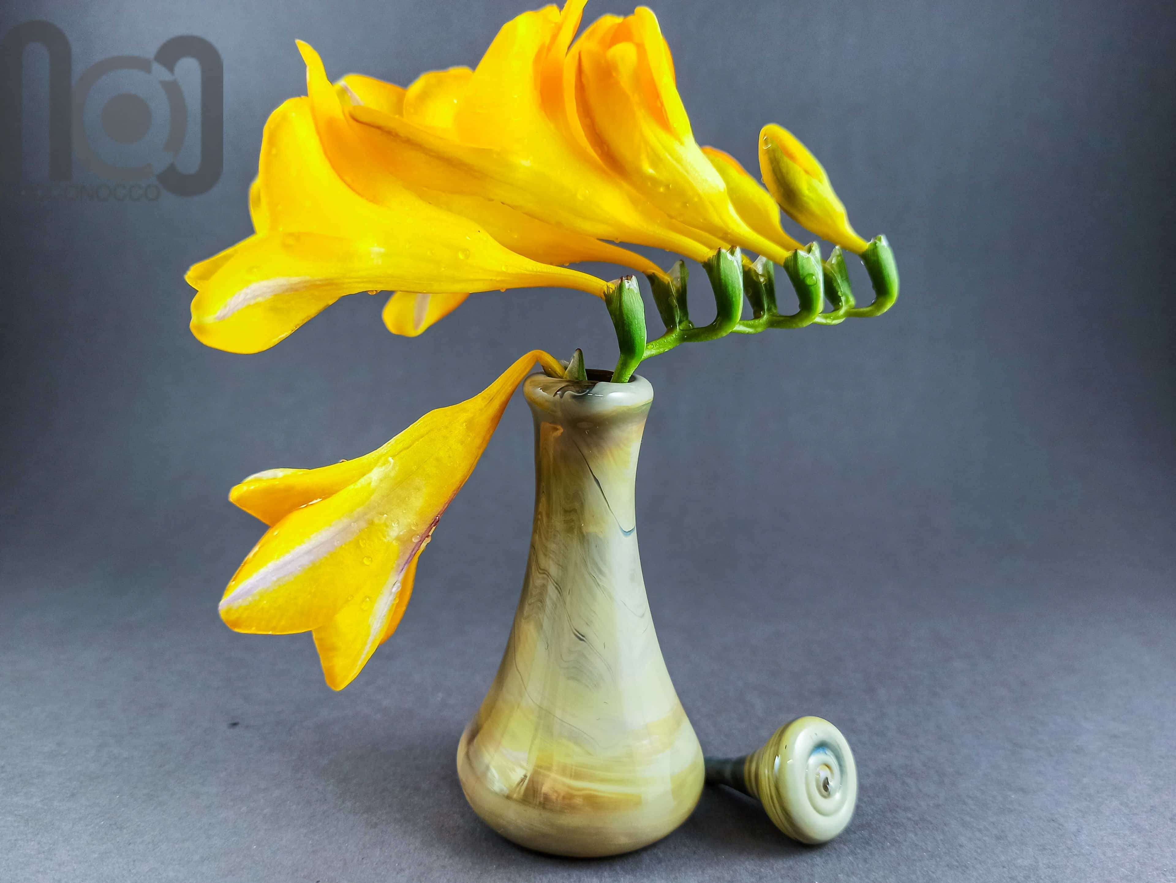 Handblown Miniature Glass Bud Vase, v010 — handmade borosilicate glass by NoccoNocco, made in Greece