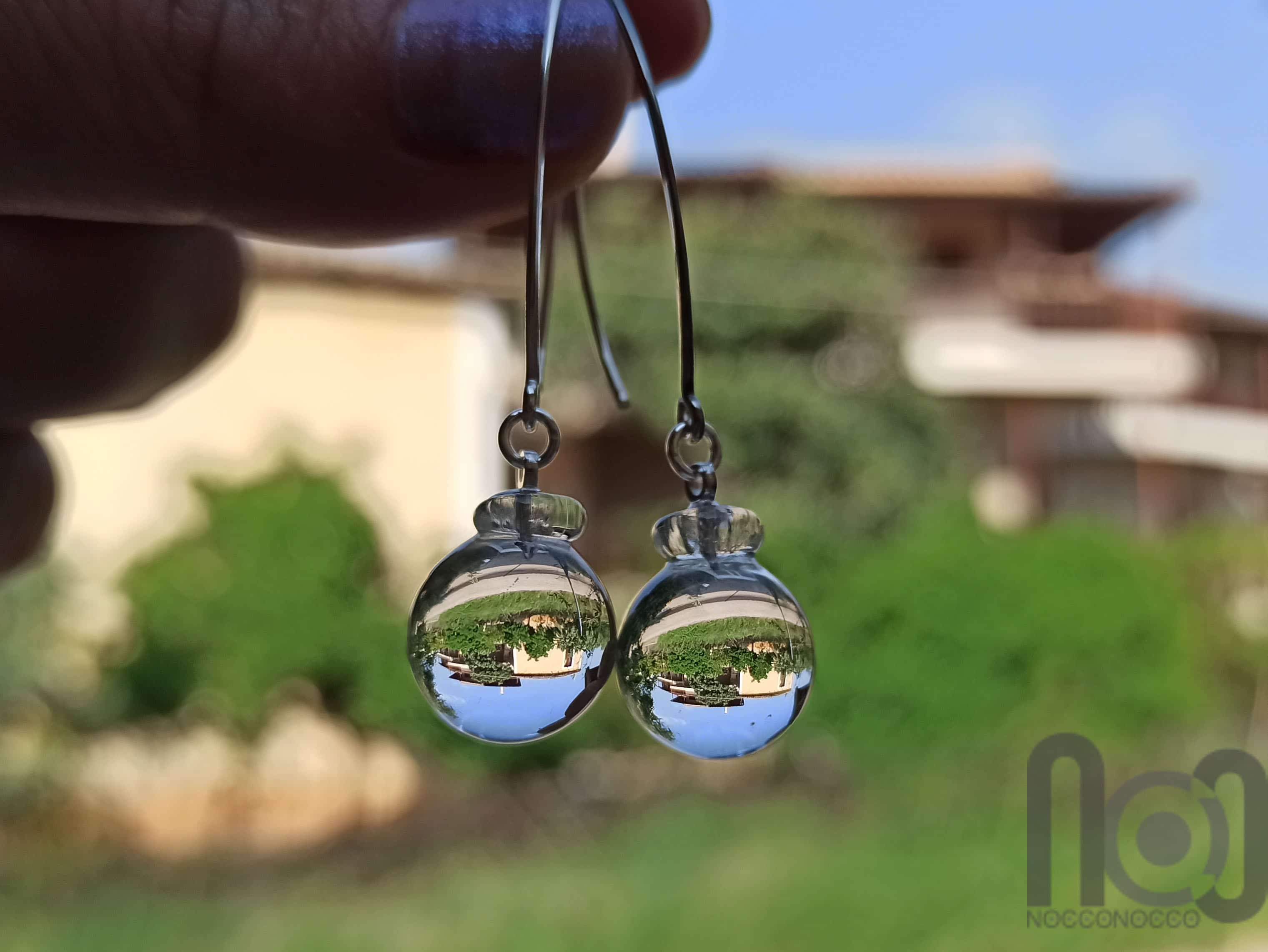 Sterling Silver Clear Glass Earrings - Made to Order — handmade borosilicate glass by NoccoNocco, made in Greece