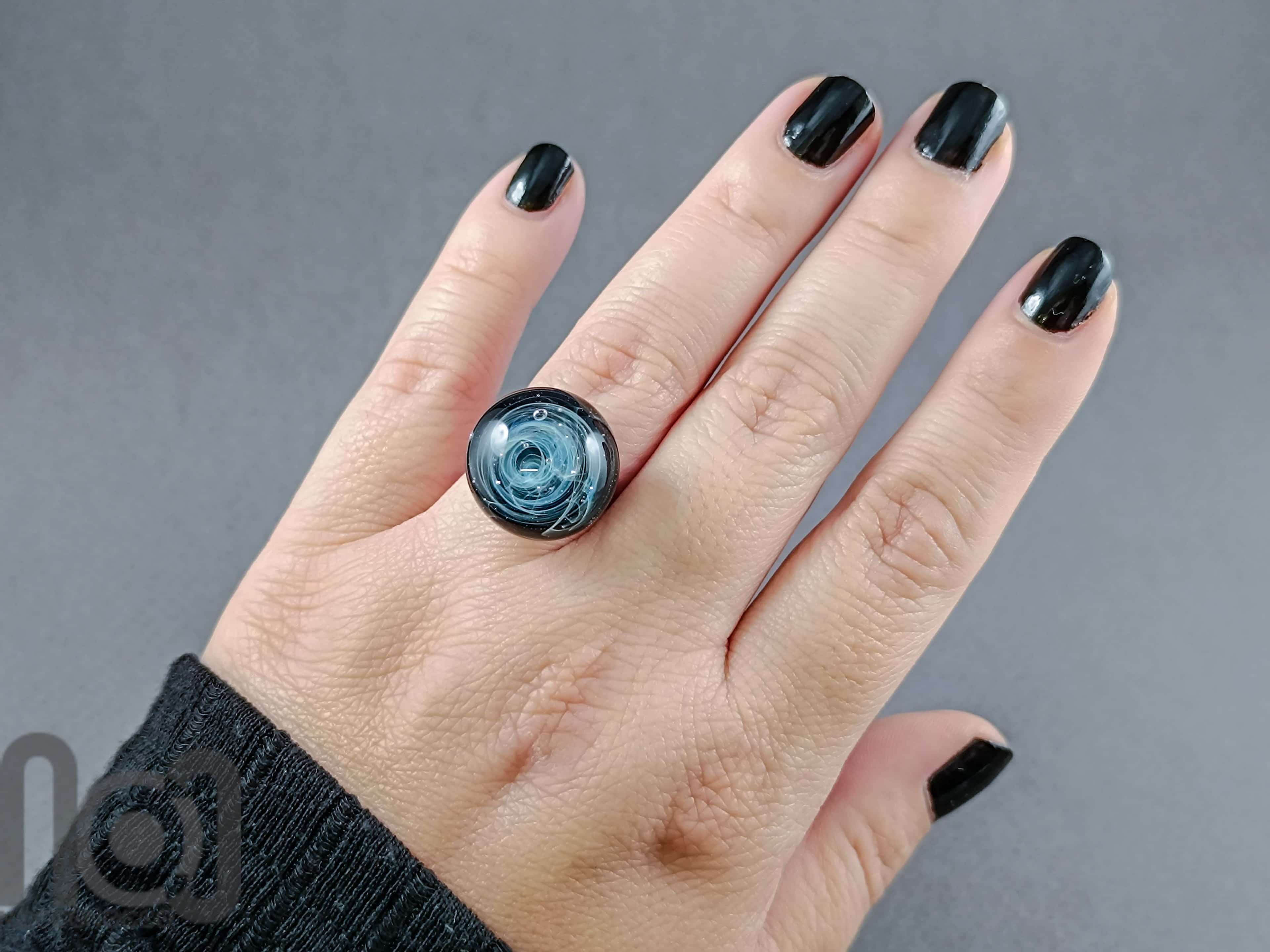 Galaxy Ring, v31 — handmade borosilicate glass by NoccoNocco, made in Greece