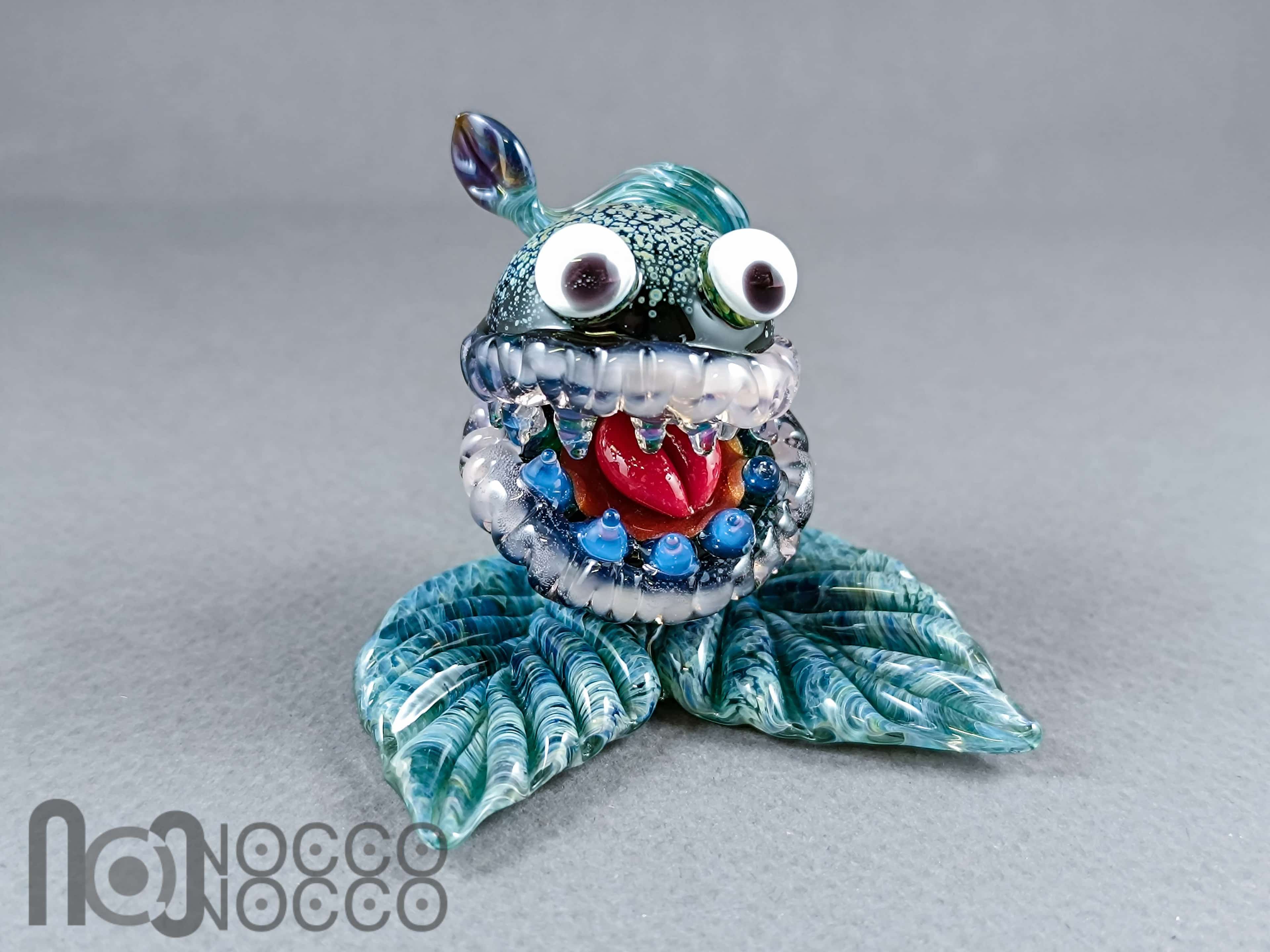 Handmade Glass Monster Sculpture – Carnivorous Plant Inspired Art — handmade borosilicate glass by NoccoNocco, made in Greece