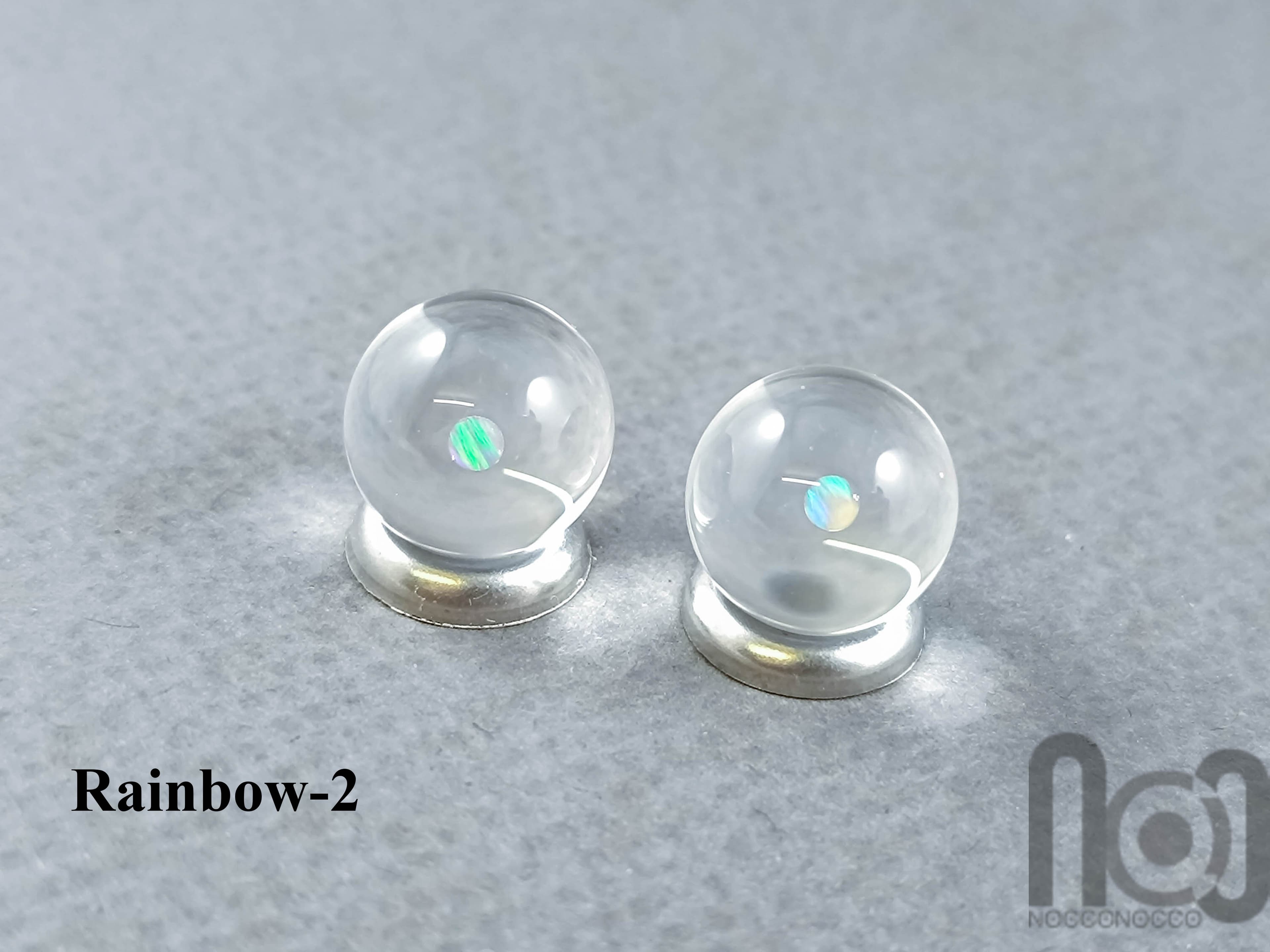 Tiny Clear Glass Marbles with Opals — handmade borosilicate glass by NoccoNocco, detail view 3 of 6, made in Greece