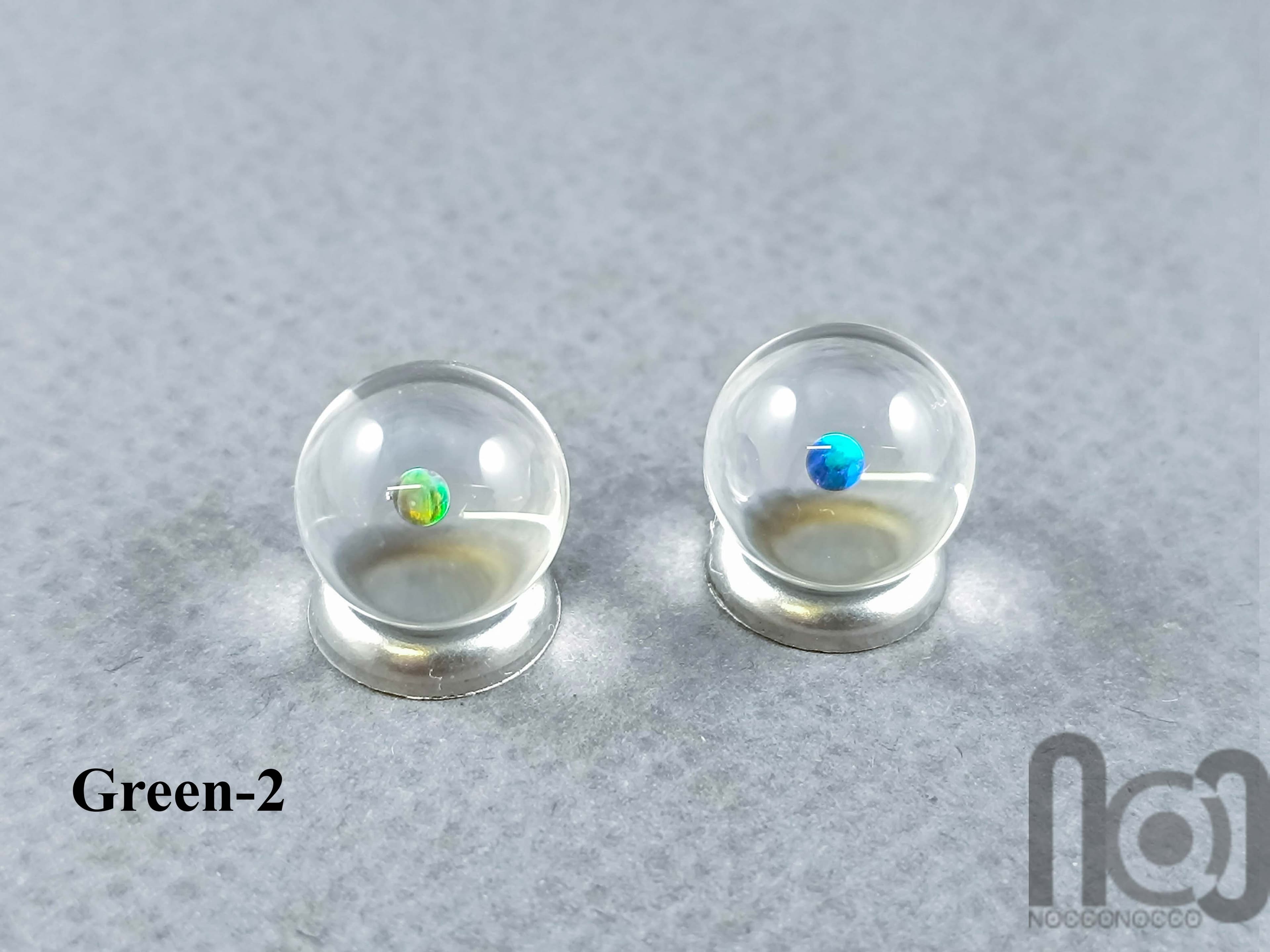 Tiny Clear Glass Marbles with Opals — handmade borosilicate glass by NoccoNocco, detail view 5 of 6, made in Greece