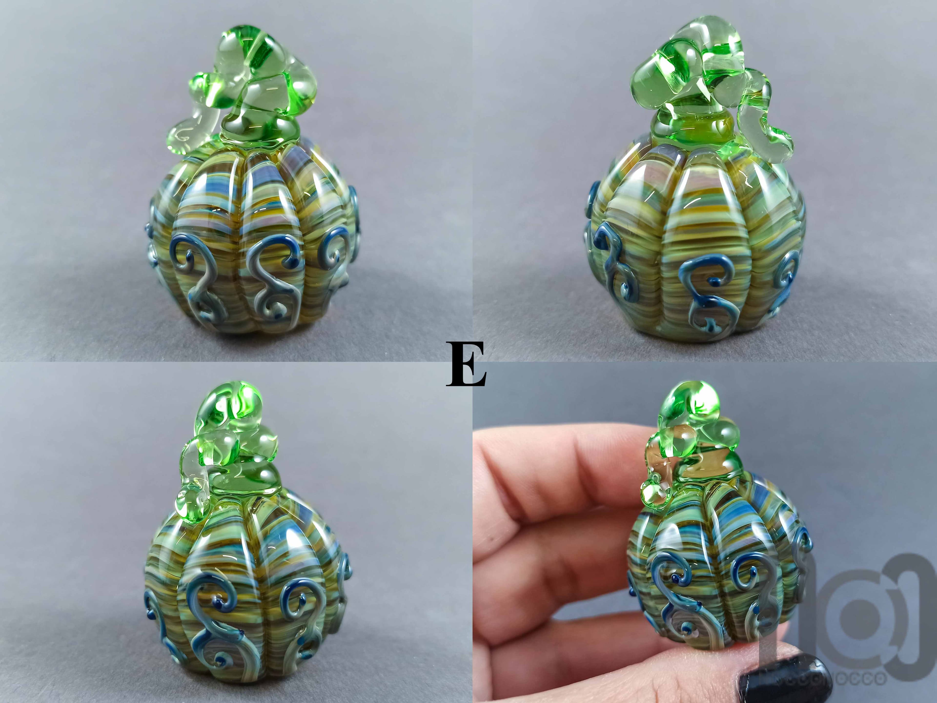 Handmade Glass Pumpkin Figurine — handmade borosilicate glass by NoccoNocco, detail view 6 of 6, made in Greece