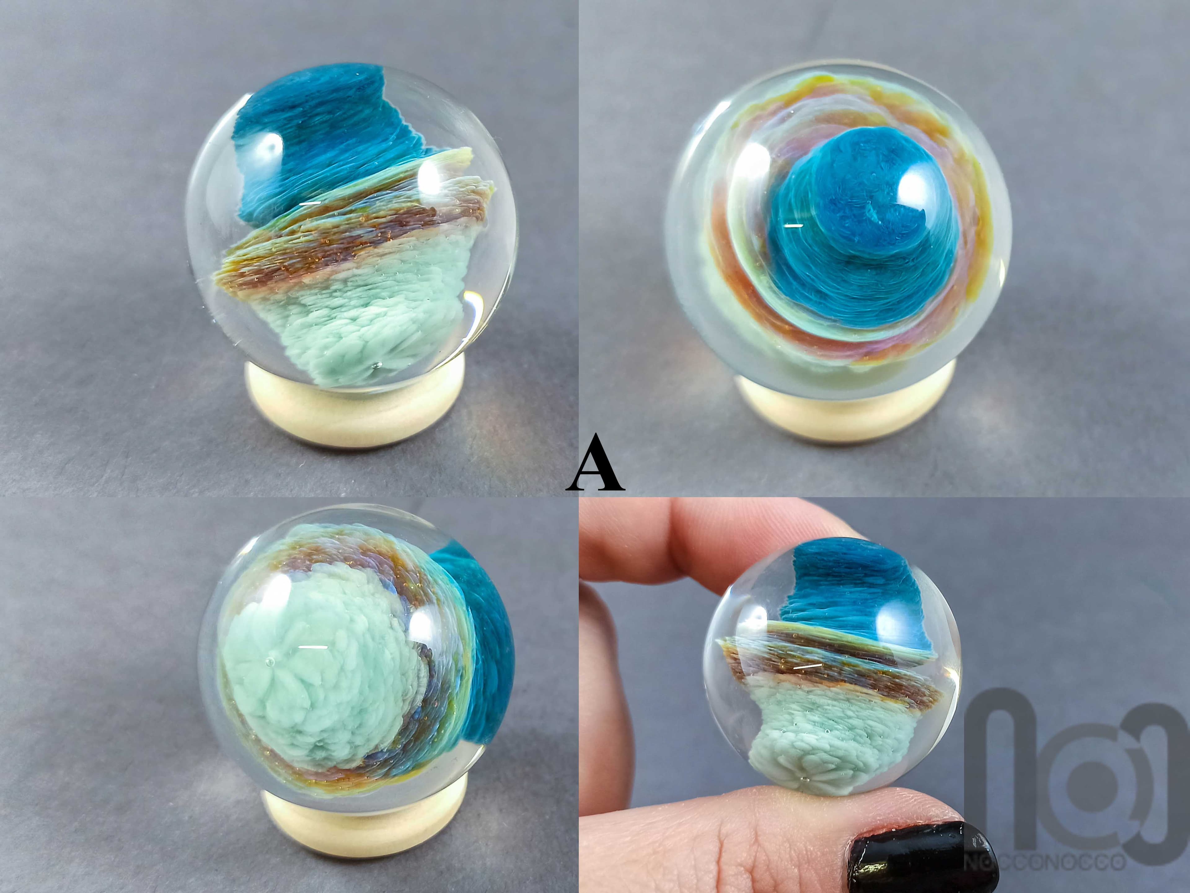 Storm Cloud Marble — handmade borosilicate glass by NoccoNocco, detail view 3 of 6, made in Greece