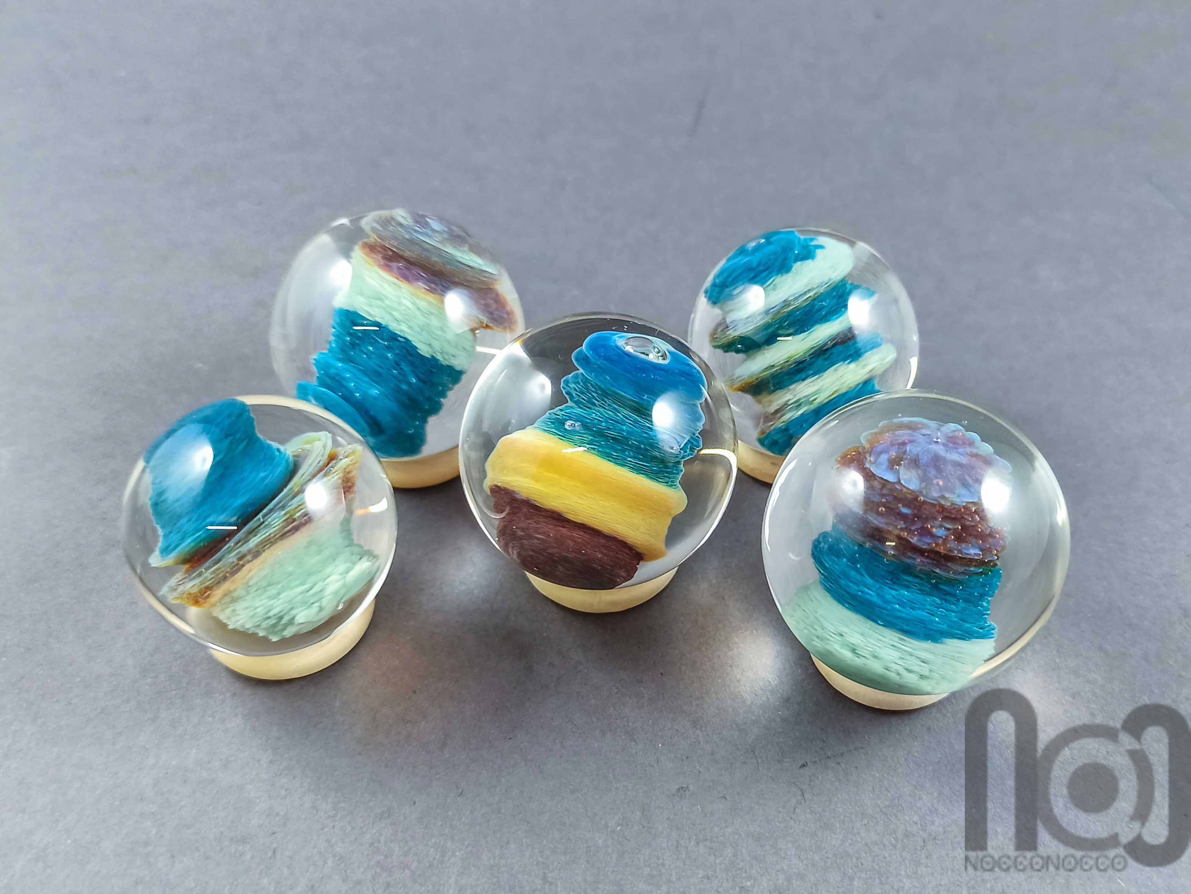 Storm Cloud Marble — handmade borosilicate glass by NoccoNocco, detail view 2 of 6, made in Greece