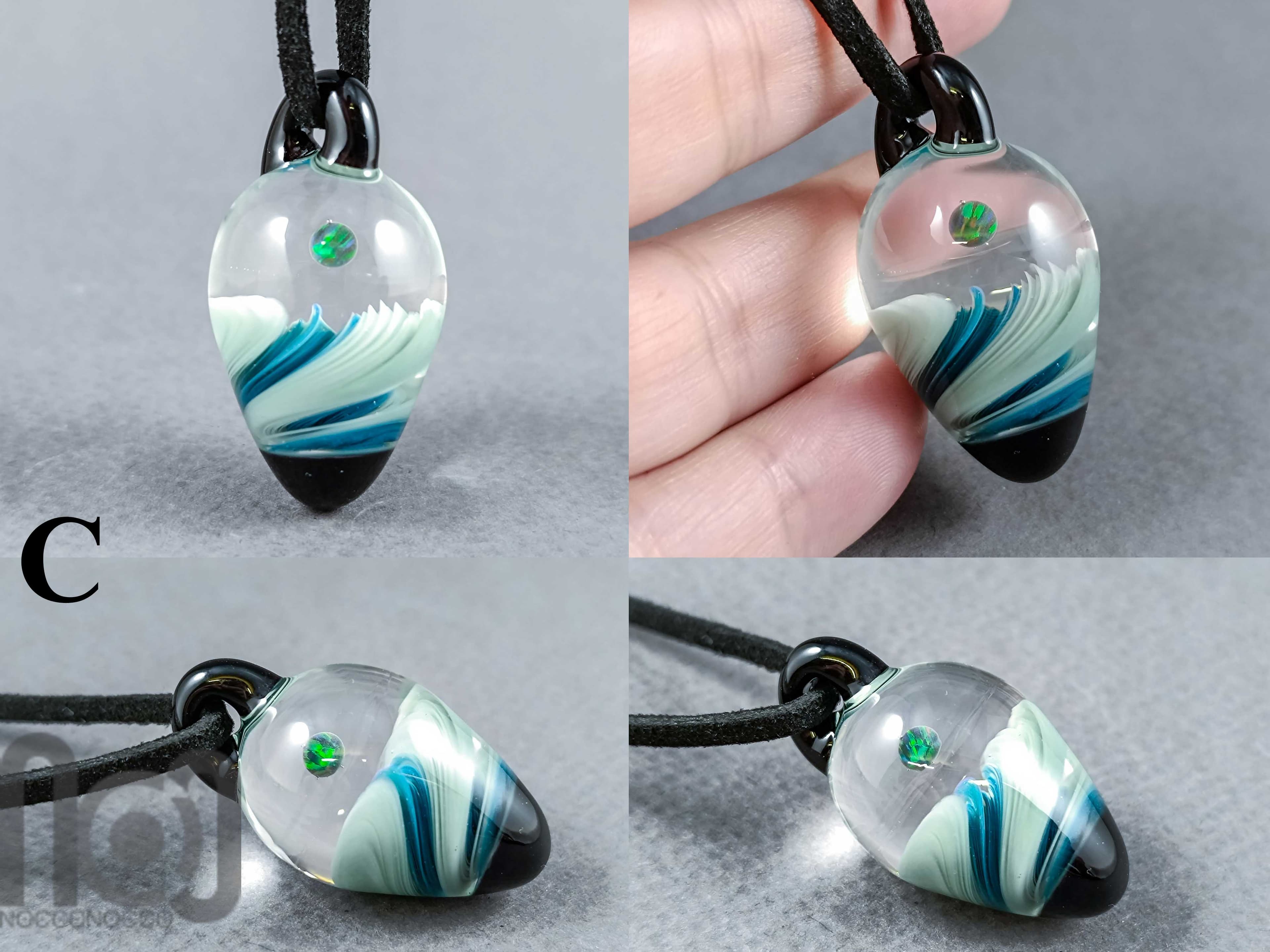 Dune Pendant — handmade borosilicate glass by NoccoNocco, detail view 4 of 4, made in Greece