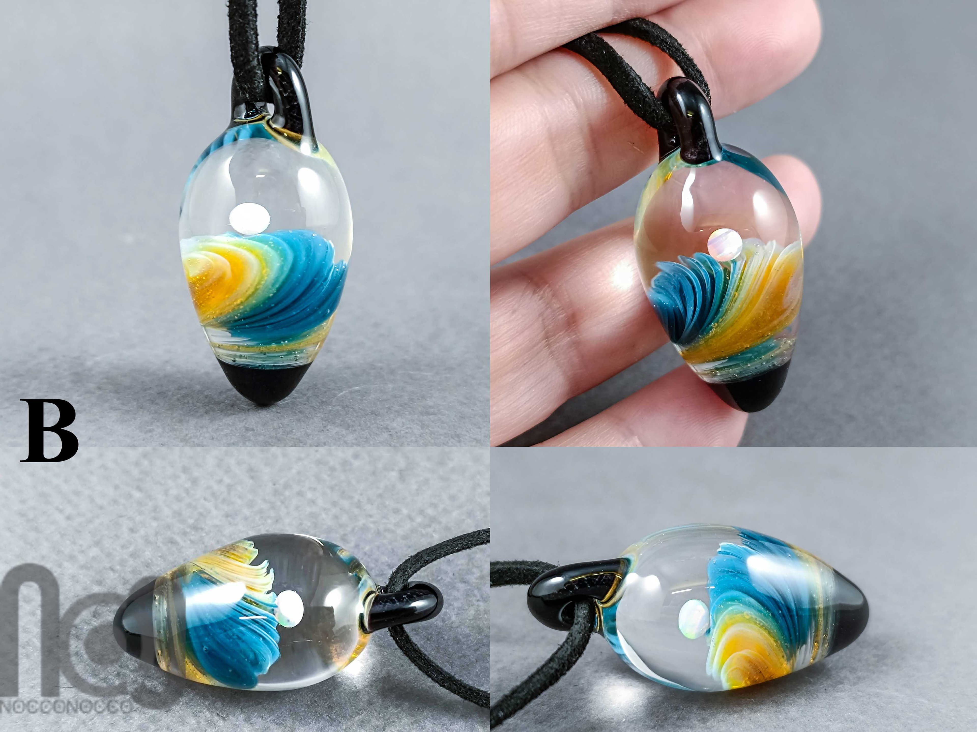 Dune Pendant — handmade borosilicate glass by NoccoNocco, detail view 3 of 4, made in Greece