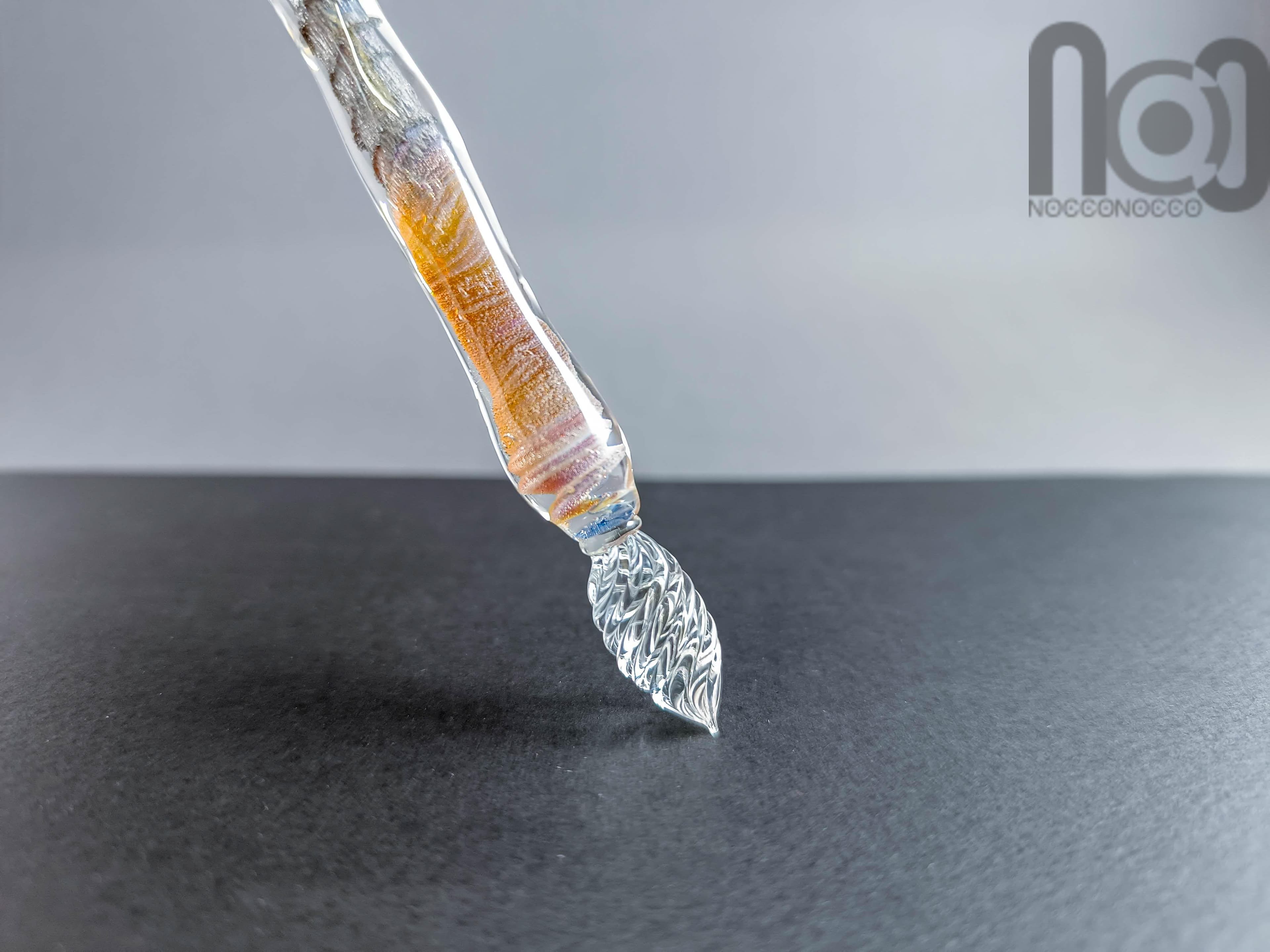 Colorful Glass Dip Pen, v085 — handmade borosilicate glass by NoccoNocco, detail view 5 of 5, made in Greece