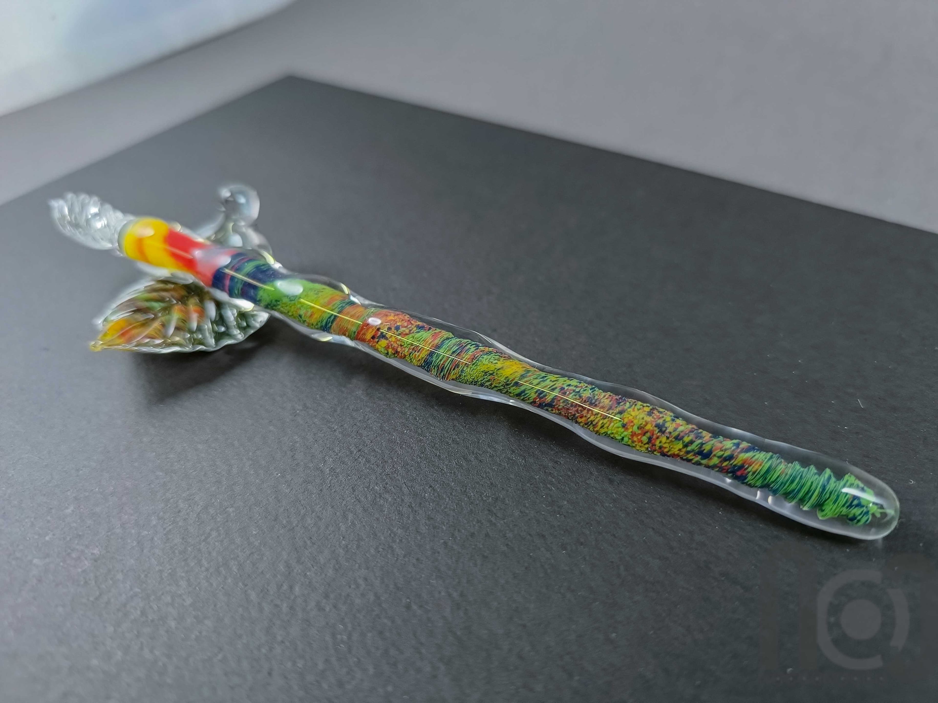Colorful Glass Dip Pen, v94 — handmade borosilicate glass by NoccoNocco, detail view 3 of 5, made in Greece