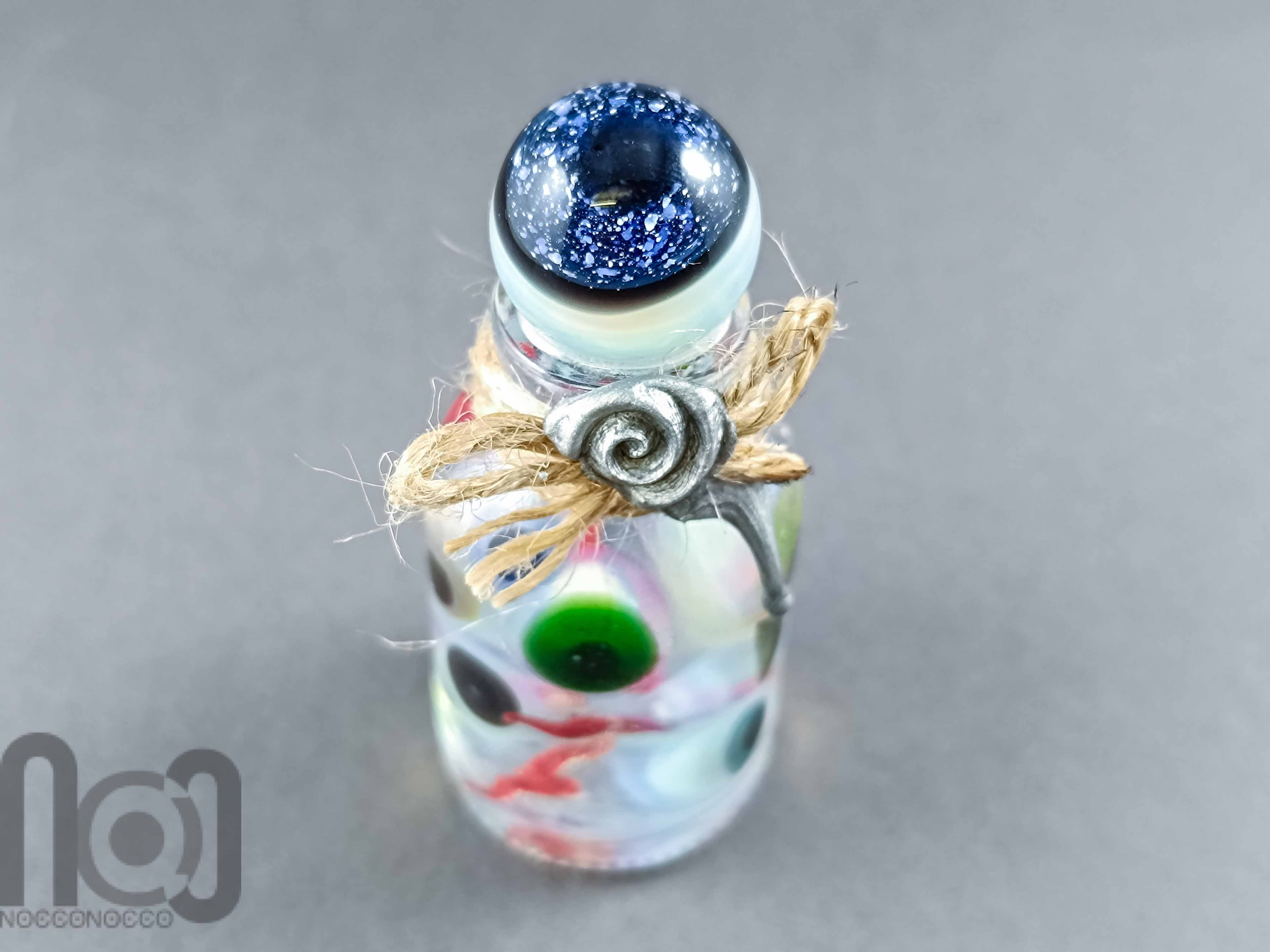 Witches Bottle with Floating Glass Eyeballs | Gothic Decor — handmade borosilicate glass by NoccoNocco, detail view 5 of 5, made in Greece