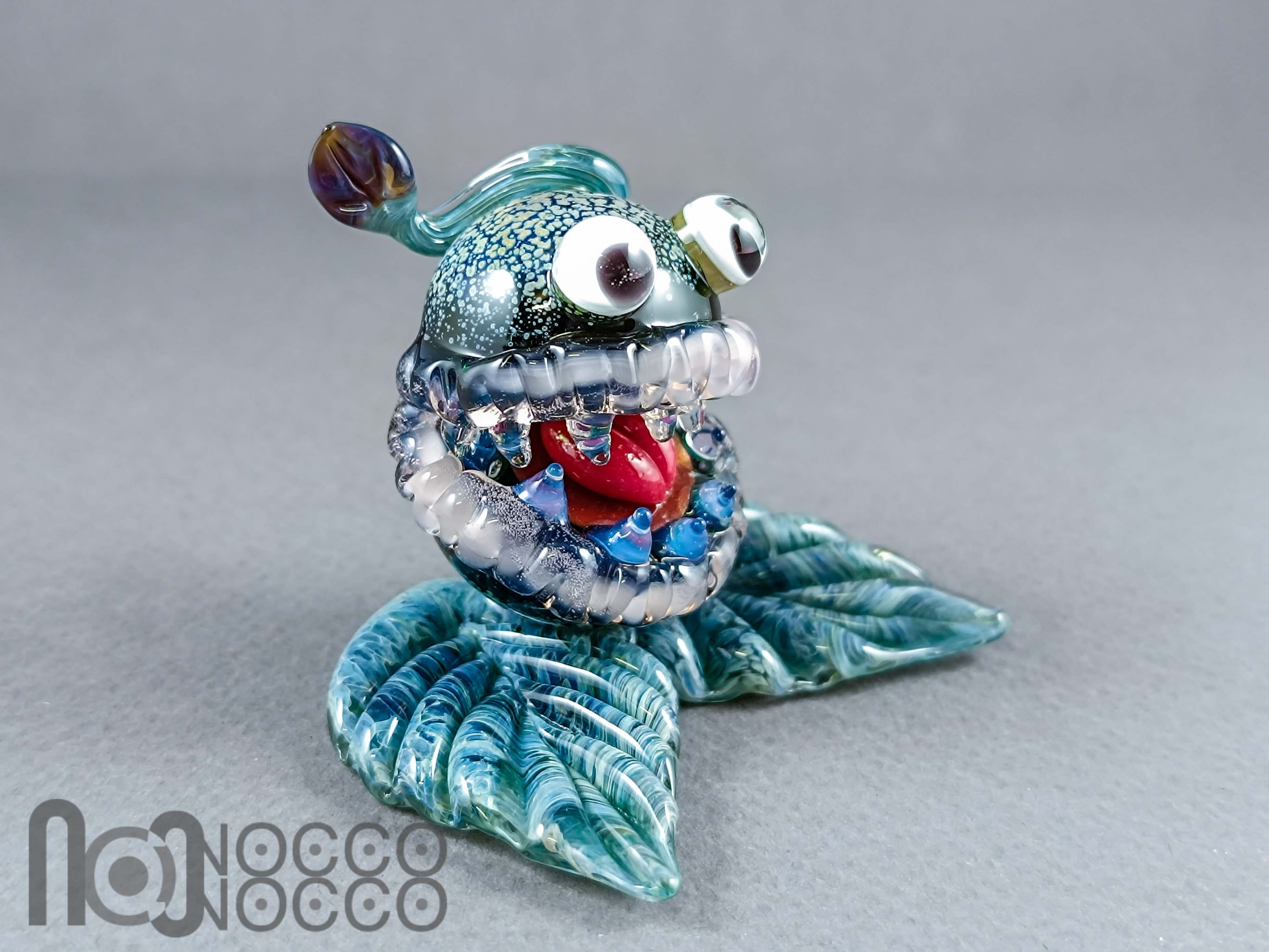Handmade Glass Monster Sculpture – Carnivorous Plant Inspired Art — handmade borosilicate glass by NoccoNocco, detail view 2 of 6, made in Greece