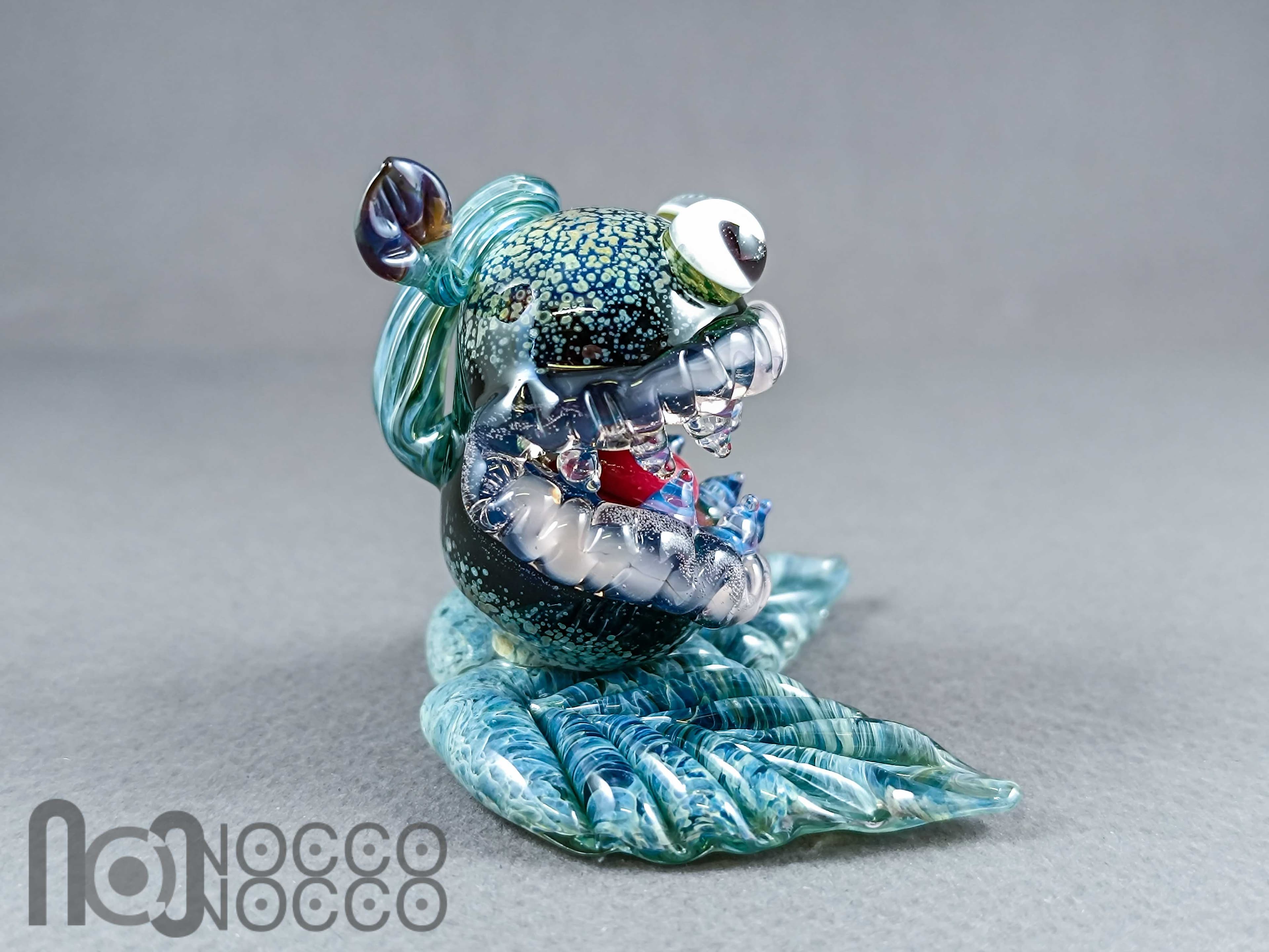 Handmade Glass Monster Sculpture – Carnivorous Plant Inspired Art — handmade borosilicate glass by NoccoNocco, detail view 3 of 6, made in Greece