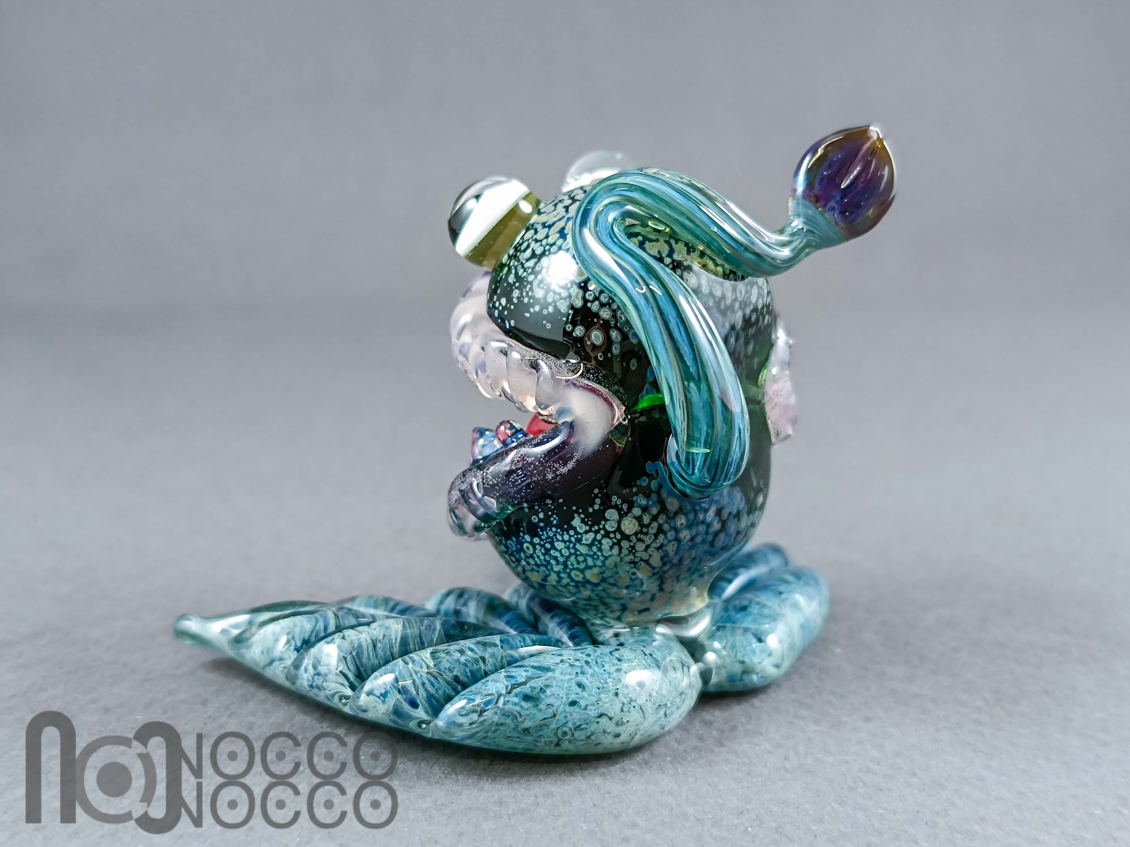 Handmade Glass Monster Sculpture – Carnivorous Plant Inspired Art — handmade borosilicate glass by NoccoNocco, detail view 5 of 6, made in Greece