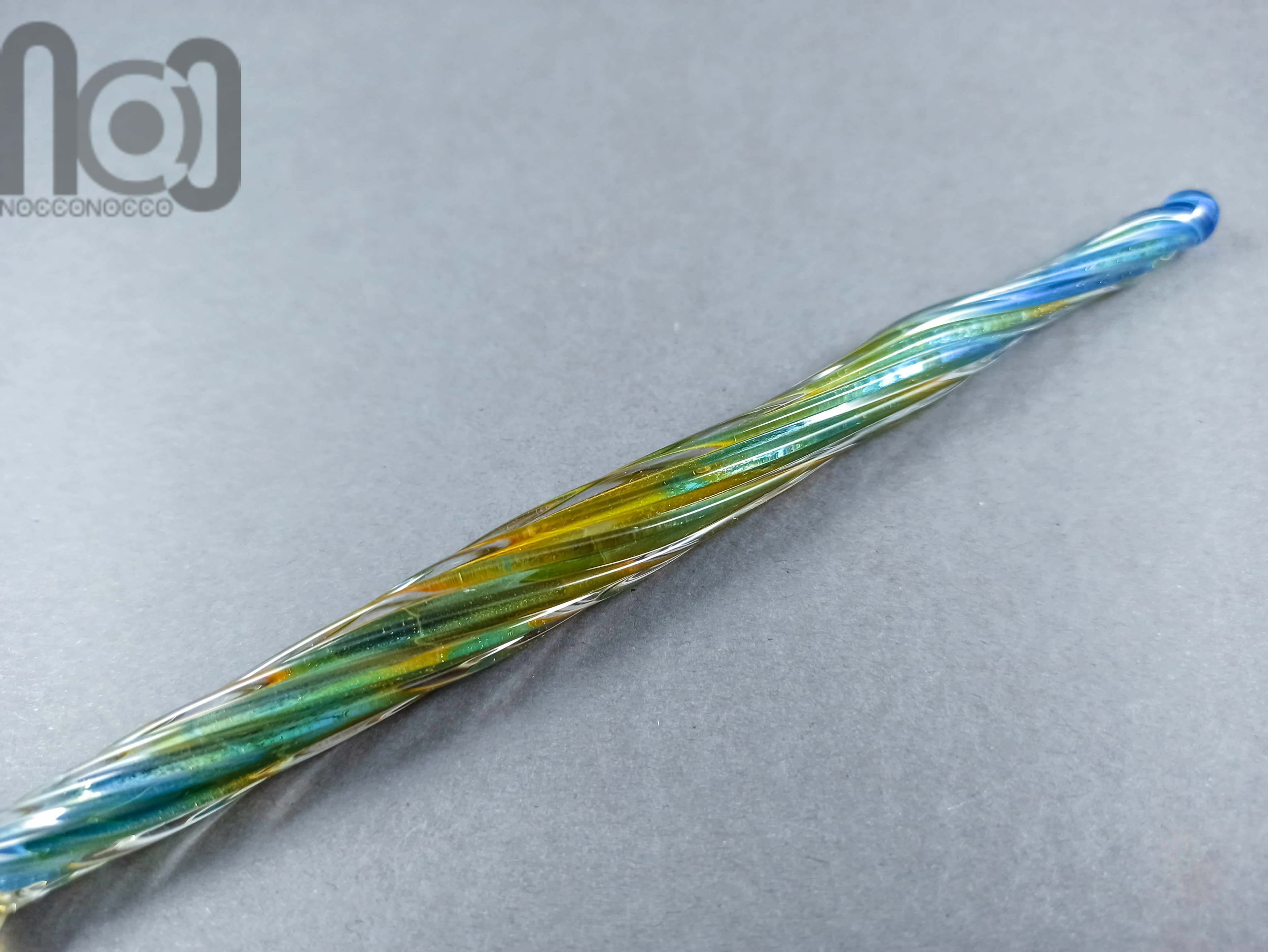 Glass Dip Pen, Pen Pillow and A Bottle of Ink, v034 — handmade borosilicate glass by NoccoNocco, detail view 4 of 5, made in Greece