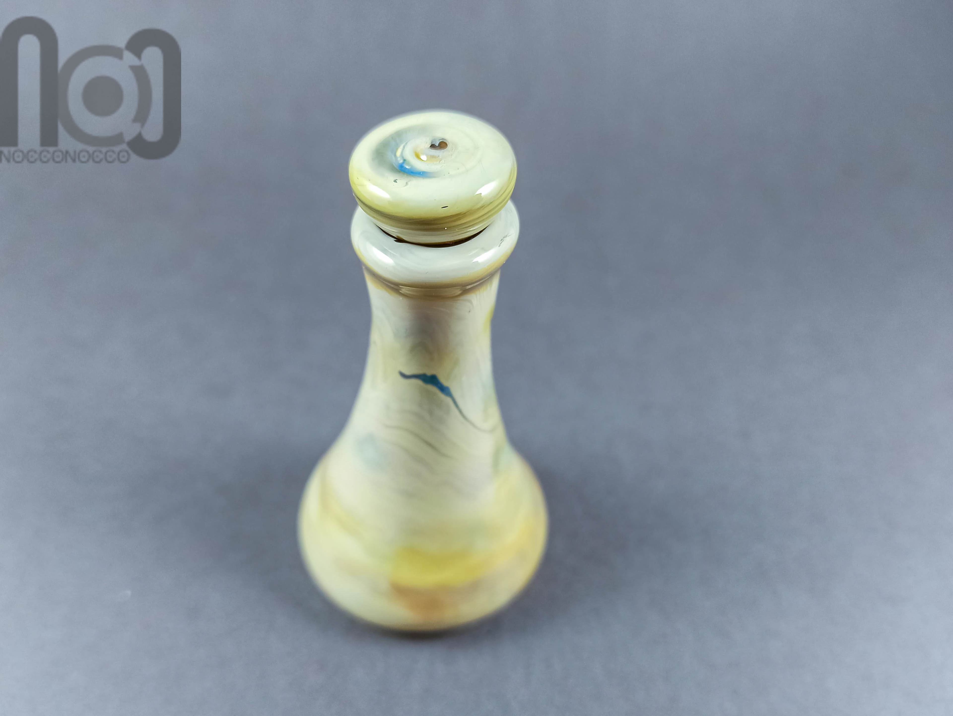 Handblown Miniature Glass Bud Vase, v010 — handmade borosilicate glass by NoccoNocco, detail view 3 of 4, made in Greece