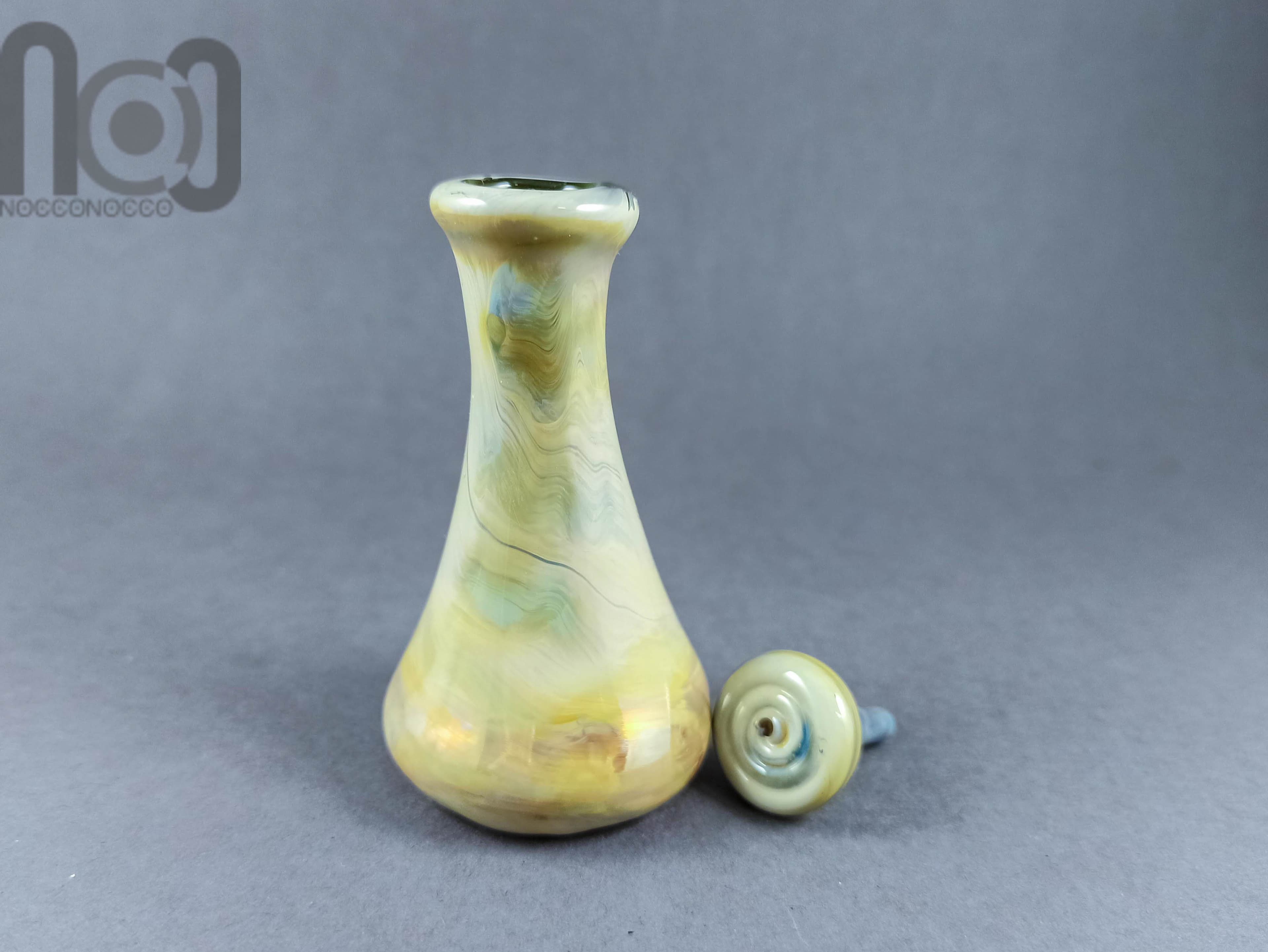 Handblown Miniature Glass Bud Vase, v010 — handmade borosilicate glass by NoccoNocco, detail view 4 of 4, made in Greece