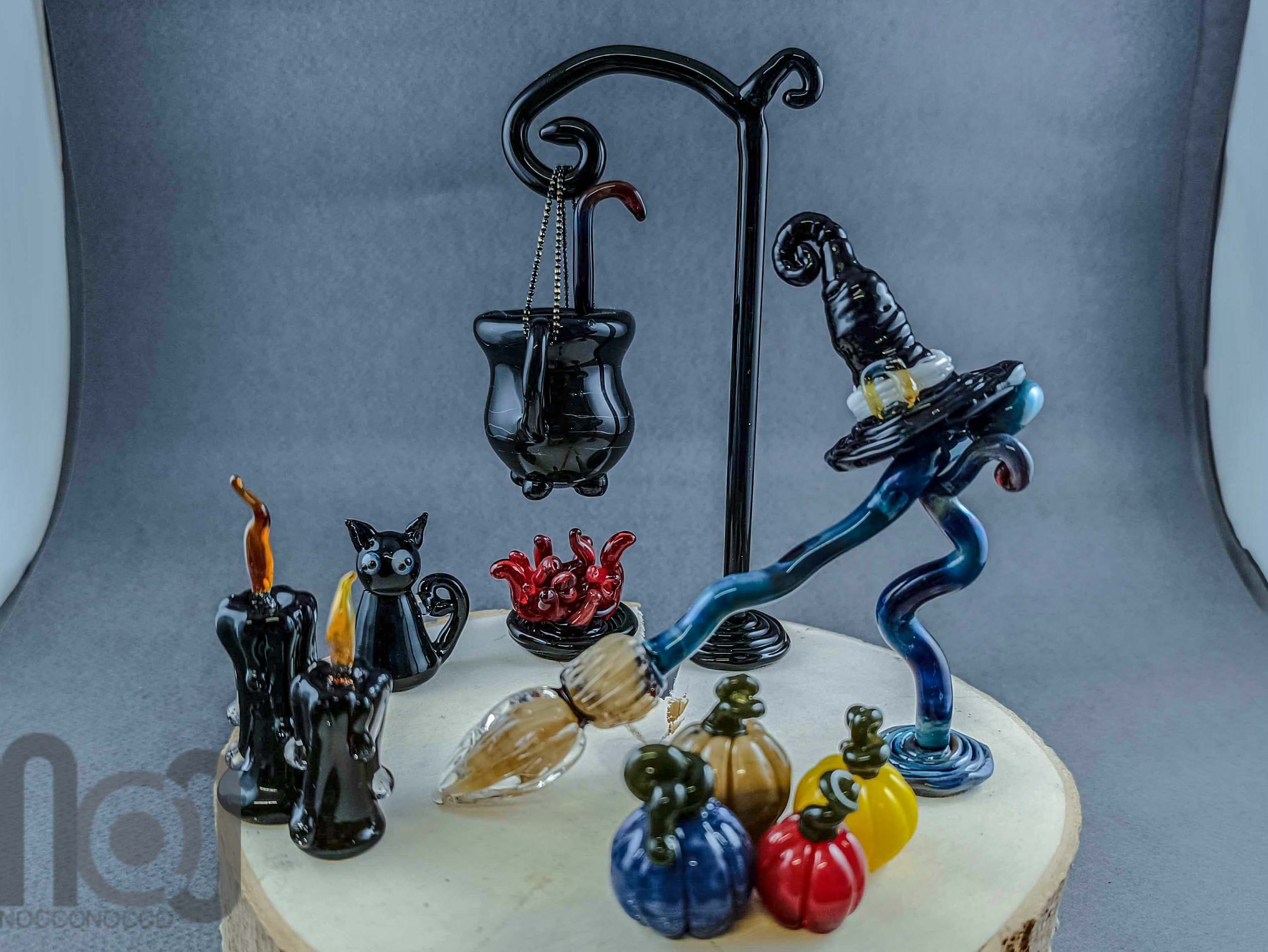 Halloween Decoration Set — handmade borosilicate glass by NoccoNocco, main view, made in Greece