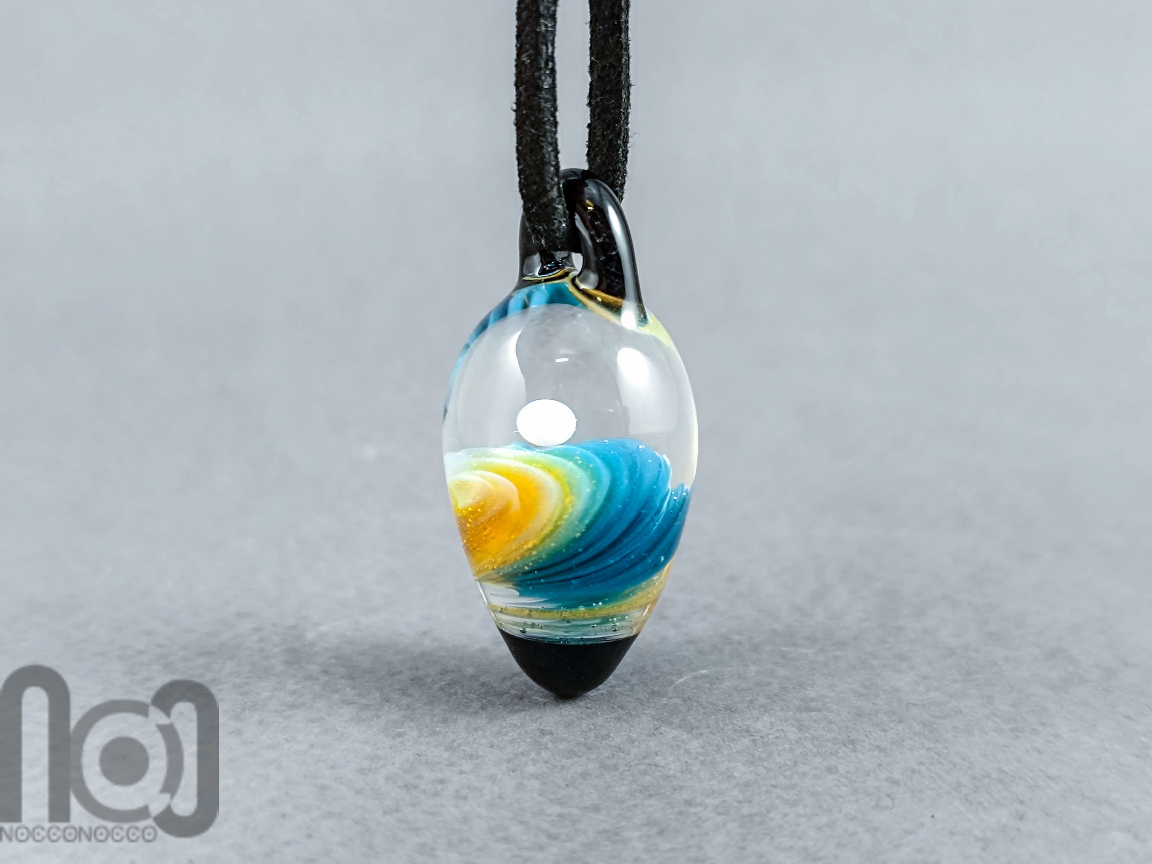 Dune Pendant — handmade borosilicate glass by NoccoNocco, main view, made in Greece