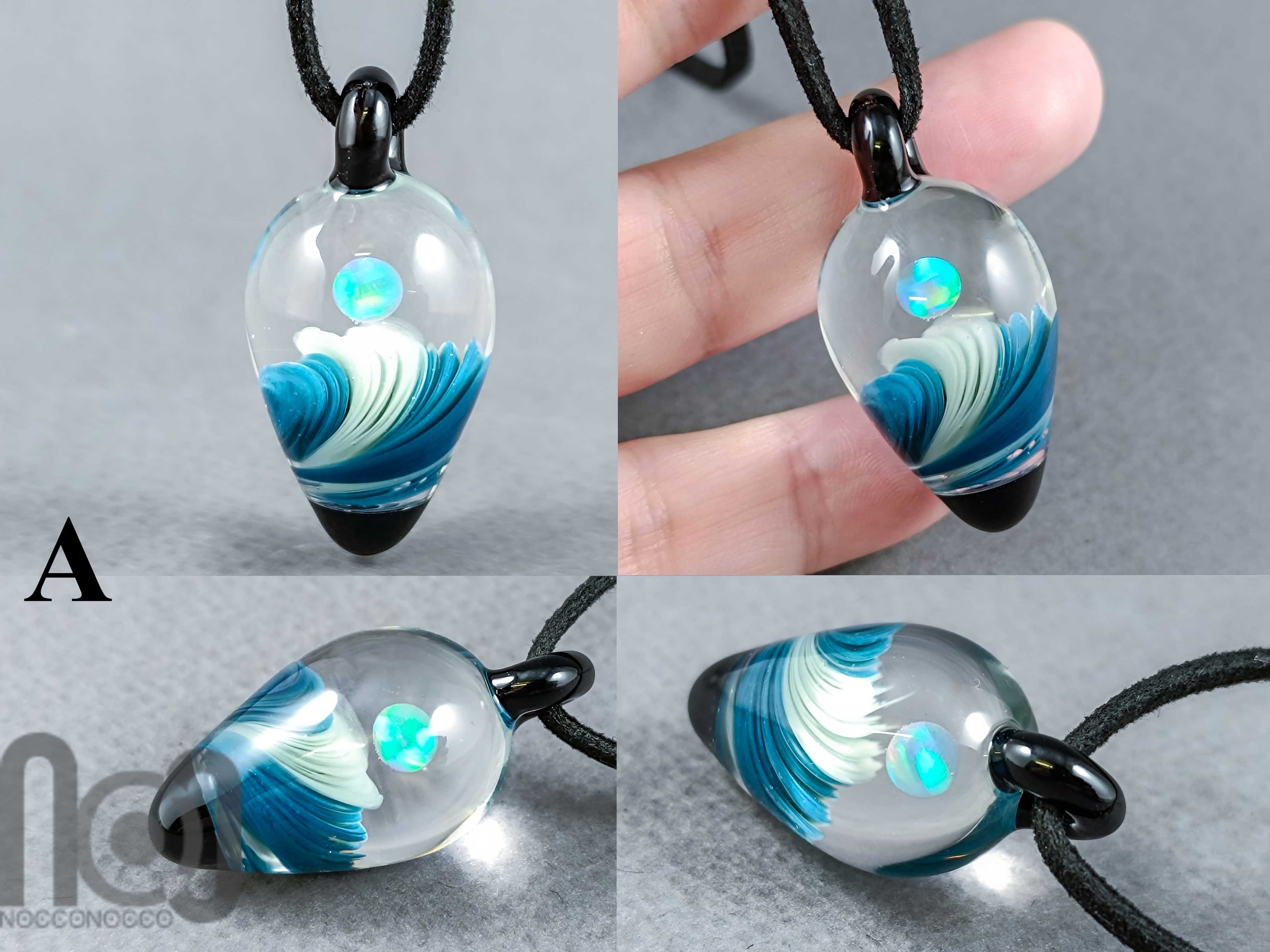 Dune Pendant — handmade borosilicate glass by NoccoNocco, detail view 2 of 4, made in Greece