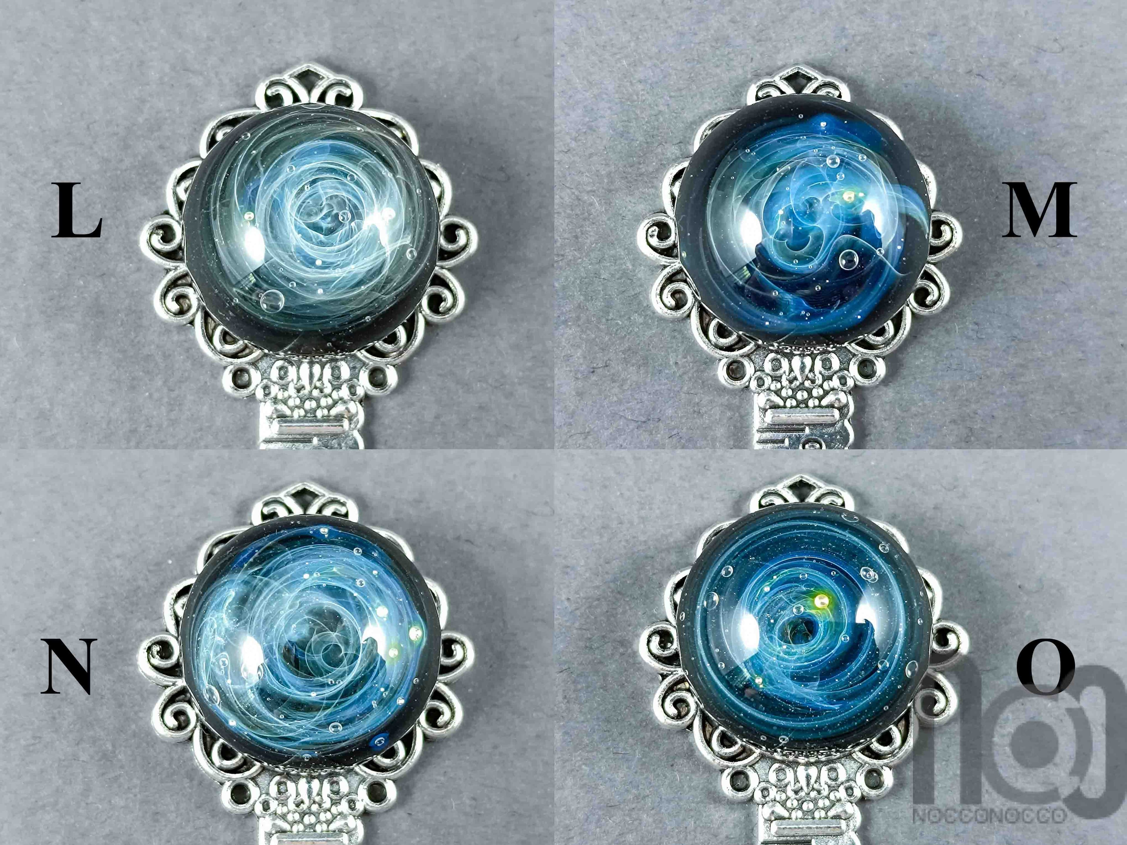 Handmade Glass Galaxy Bookmark with Ruler — handmade borosilicate glass by NoccoNocco, detail view 4 of 5, made in Greece