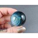 Silver Fumed Galaxy Marble with a Planet, v514