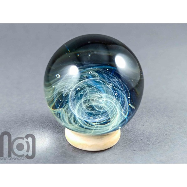 Fine Silver Fumed Glass Galaxy Marble, v548