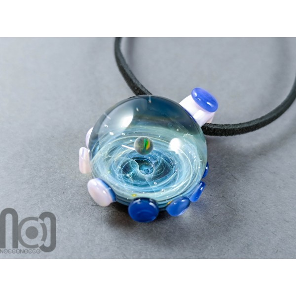 Heady Glass Galaxy Pendant with Opal Planet, v330