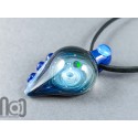 Galaxy Glass Pendant with Floating Opal, v336