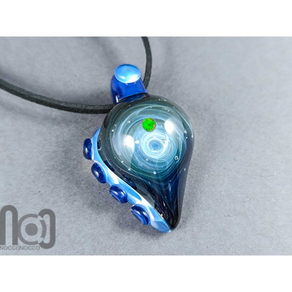 Galaxy Glass Pendant with Floating Opal, v336