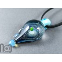 Galaxy Glass Pendant with Floating Opal, v337