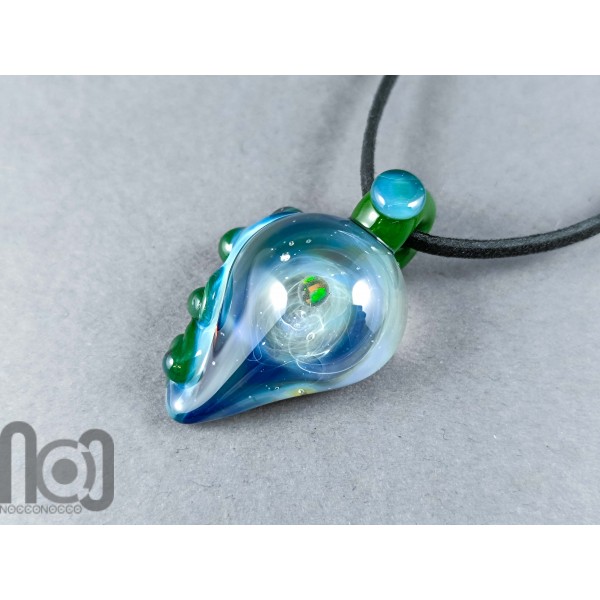 Galaxy Glass Pendant with Floating Opal, v338