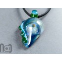 Galaxy Glass Pendant with Floating Opal, v338