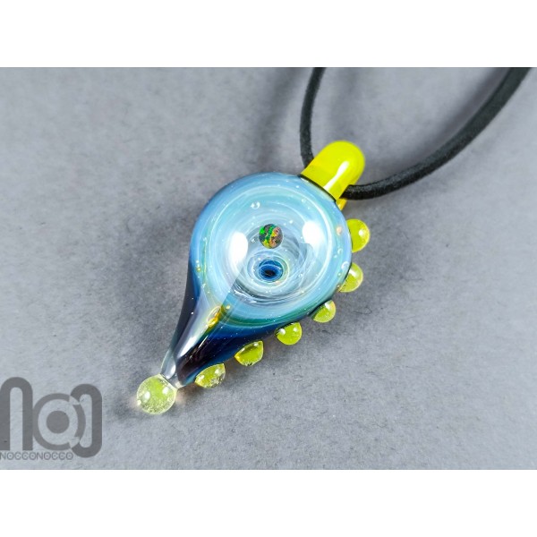 Galaxy Glass Pendant with Floating Opal, v342