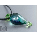 Galaxy Glass Pendant with Floating Opal, v345