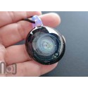 Handmade Fine Silver-Fumed Galaxy Glass Pendant, v380