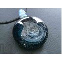 Handmade Fine Silver-Fumed Galaxy Glass Pendant, v381