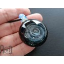 Handmade Fine Silver-Fumed Galaxy Glass Pendant, v381