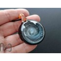 Handmade Fine Silver-Fumed Galaxy Glass Pendant, v382