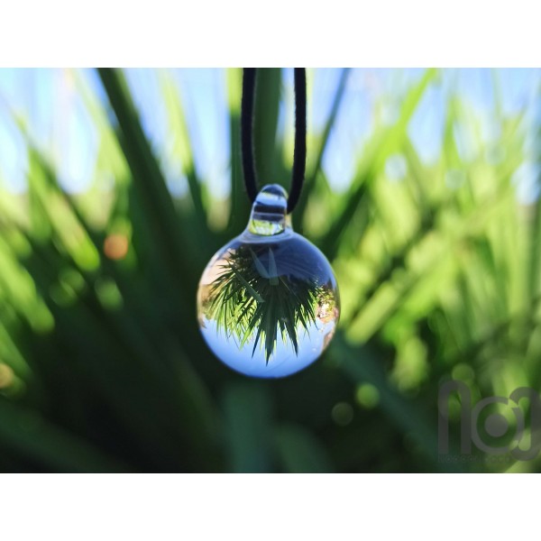 Handmade Clear Glass Sphere Pendant - Made to Order