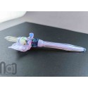 Handmade Glass Dip Pen with Floral Design and Pen Pillow