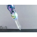 Handmade Glass Dip Pen with Floral Design and Pen Pillow