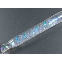 Handmade Glass Dip Pen with Dichroic Glass and Leaf Pillow