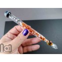 Handmade Glass Dip Pen with Galaxy Marble & Reflective Stars