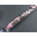 Handmade Glass Dip Pen with Galaxy Marble & Reflective Pink Hearts