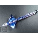 Handmade Glass Dip Pen with Galaxy Marble and Star Flakes