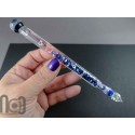 Handmade Glass Dip Pen with Galaxy Marble and Star Flakes