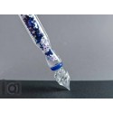 Handmade Glass Dip Pen with Galaxy Marble and Star Flakes